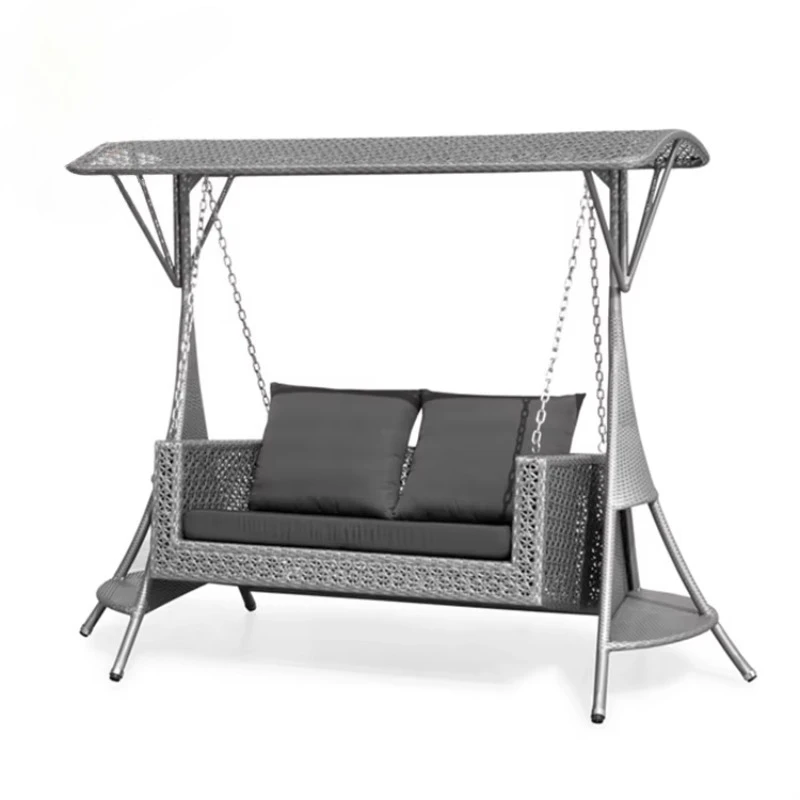 

Rattan Outdoor Woven Modern Hotel Patio Customized 2 Seaters Beach Garden Courtyard Park Swing Chair Super Comfortable for Villa