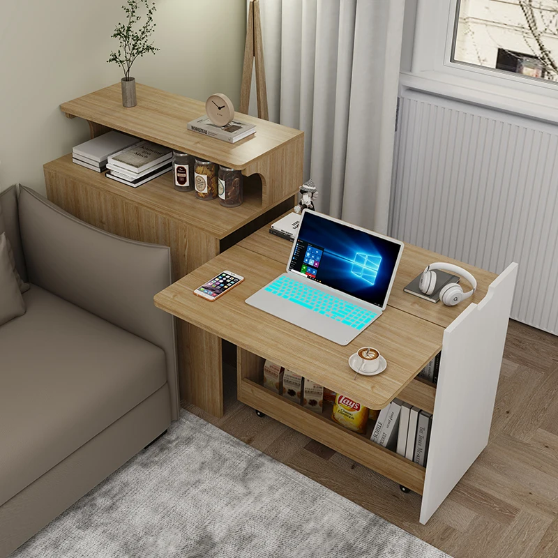 Simple and modern push-pull folding desk, sofa living room bedroom side corner narrow