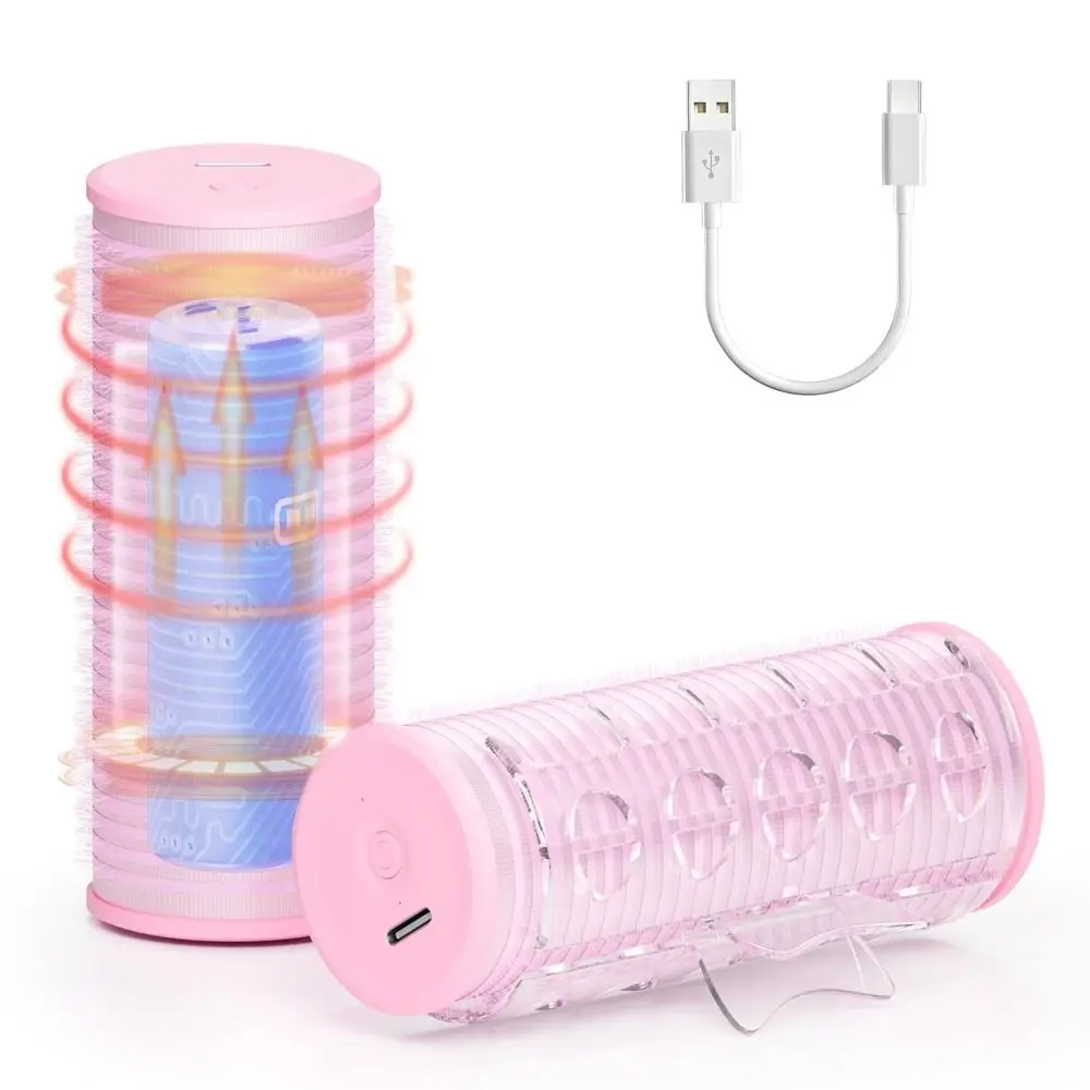 

Rechargeable Electric Hair Rollers with Auto Shutoff DIY Hairstyles Portable Bangs Curler Cordless Heated Hair Curler