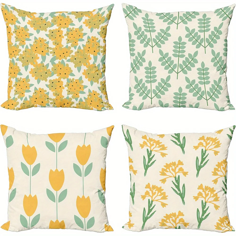 Home Decor Floral and Leaf Patterned Cushion Covers Pattern Cushion Cover Suitable for Sofa Bedroom Car Pillow Cover