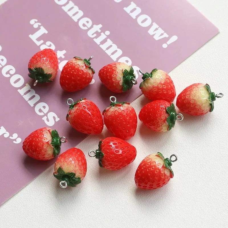 

Resin Imitation Fruit Pendants Strawberry Charms for Jewelry Making DIY Earrings Bracelet Findings