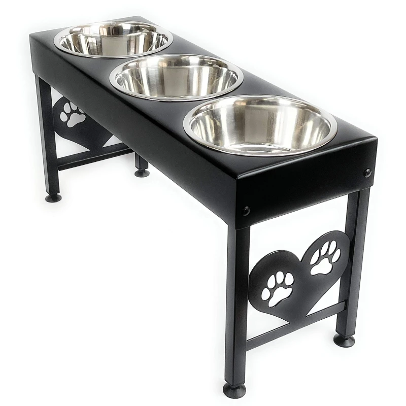 

Bestseller Raised Steel Pawprint Feeder Stand Large Breed Elevated Dog Bowls Pet Feeding Bowl