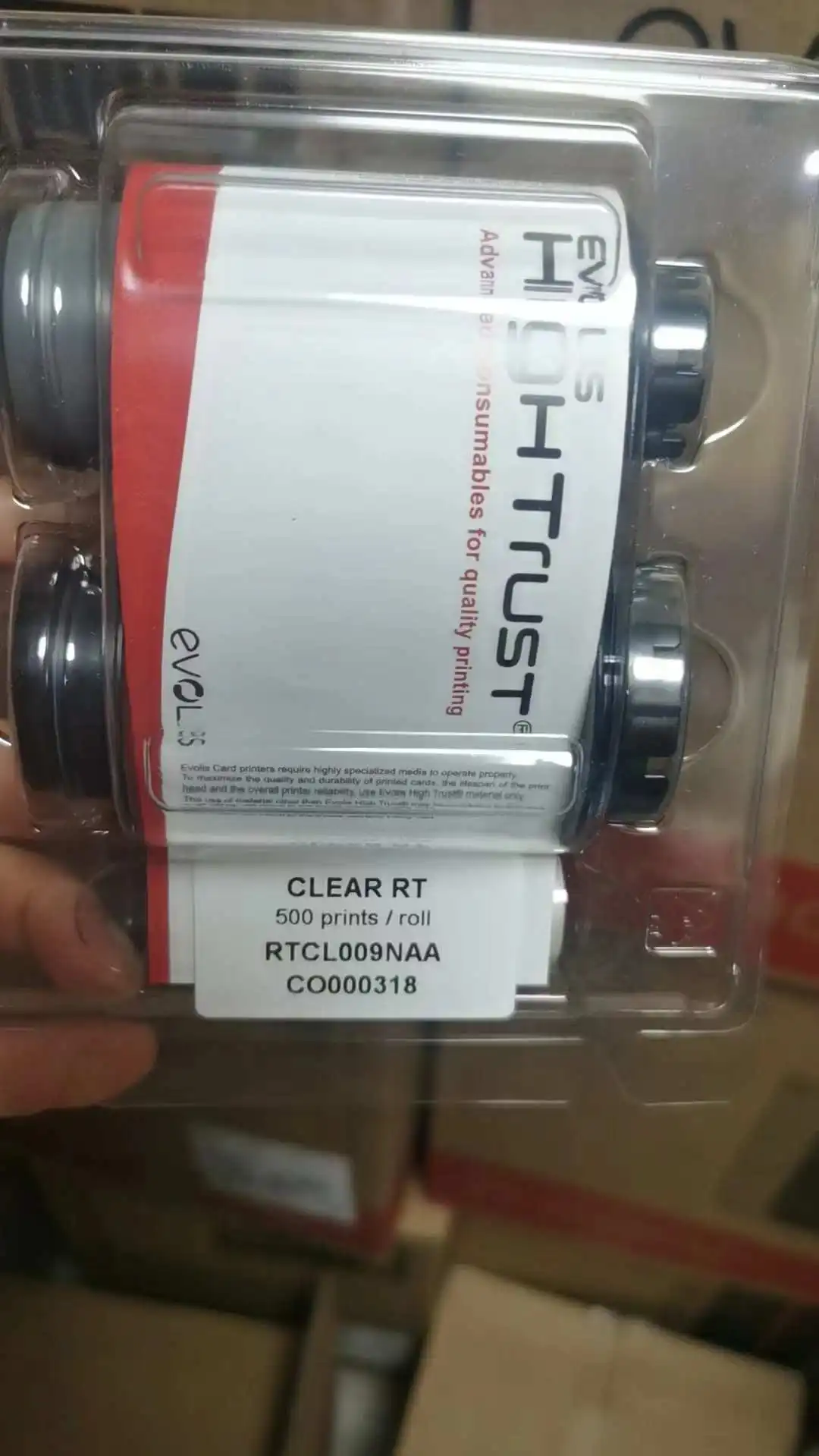 

Evolis Avansia Color YMCK RT 500 prints/roll RT4F010SAA/CLEAR RT 500 prints/roll RTCL009NAA CO000313