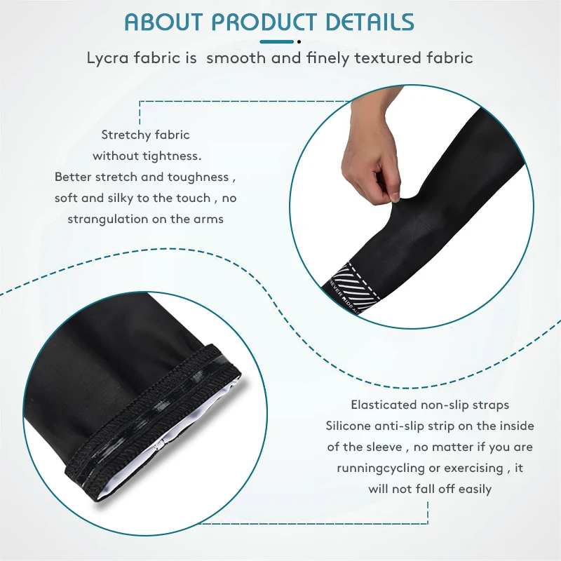 Cycling Arm Sleeves Mangas De Protección Solar Anti-UV Sunscreen Running Cycling Sleeve Outdoor Sport Cycling Arm Warmers Men