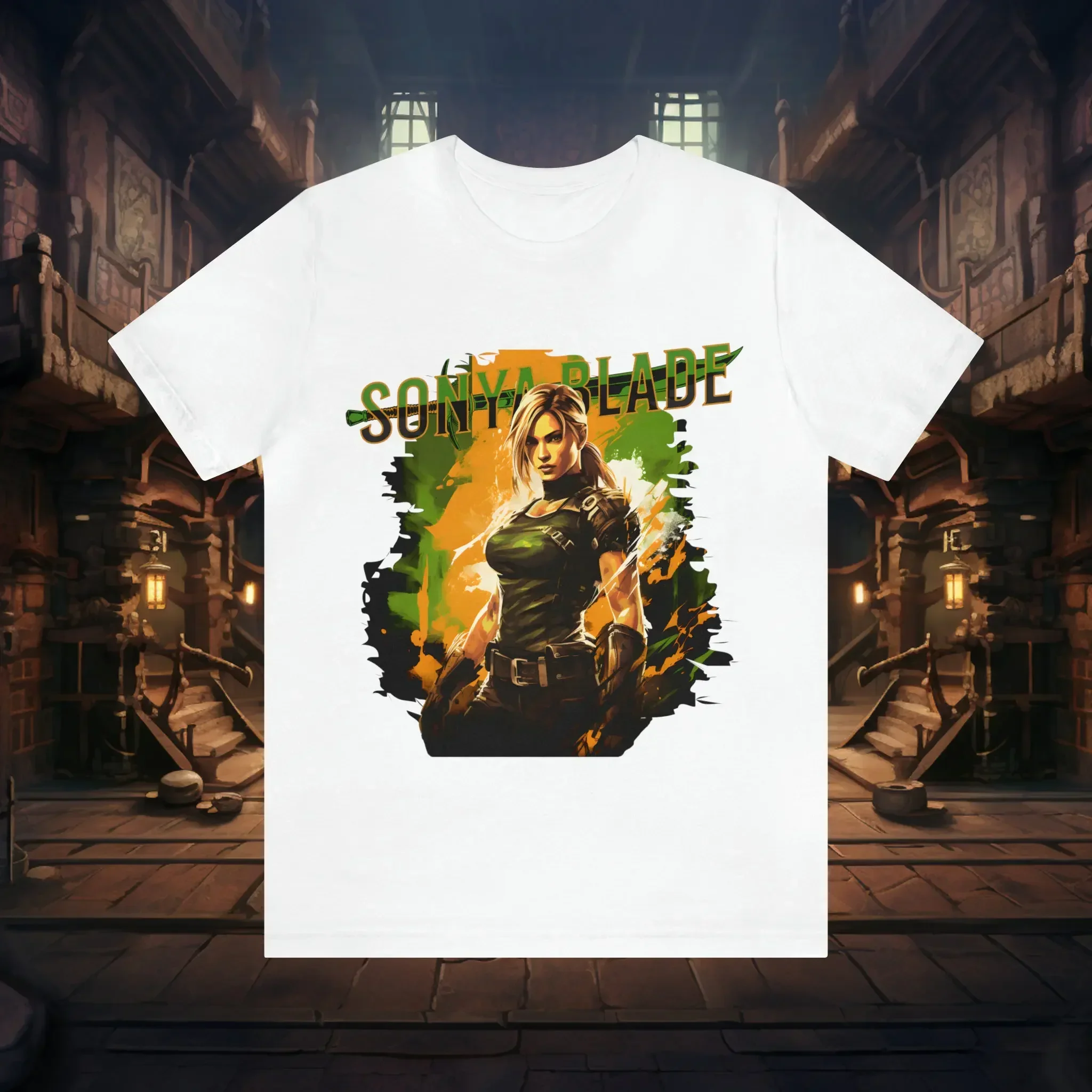 Custom Sonya Blade Mortal Kombat Fan Art Gaming T-shirt V2