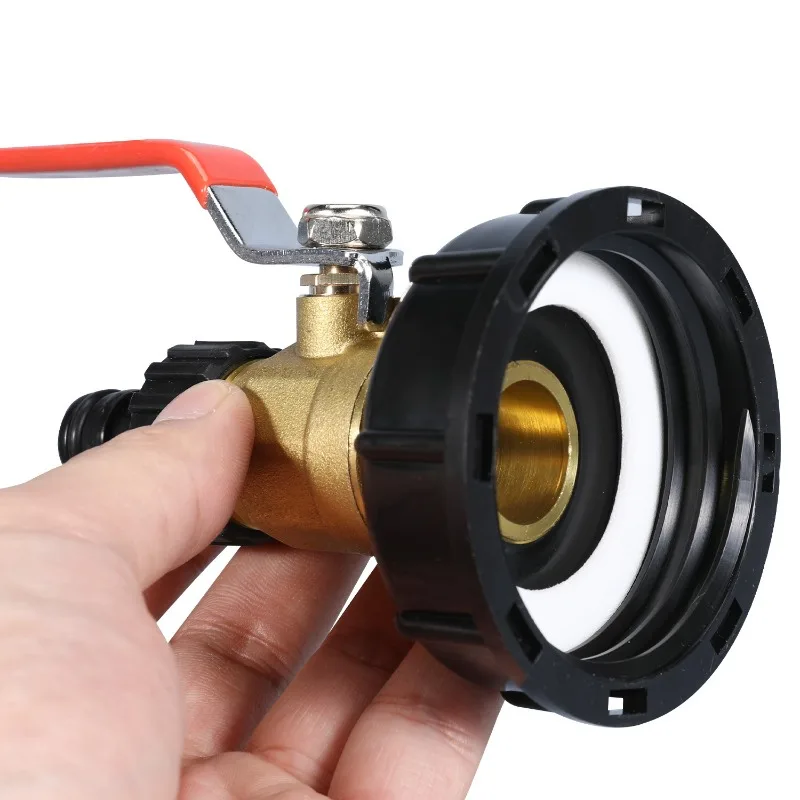 IBC Tank Fitting Brass Double Male Thread Reducer Valve Nozzle Tap, 1/2