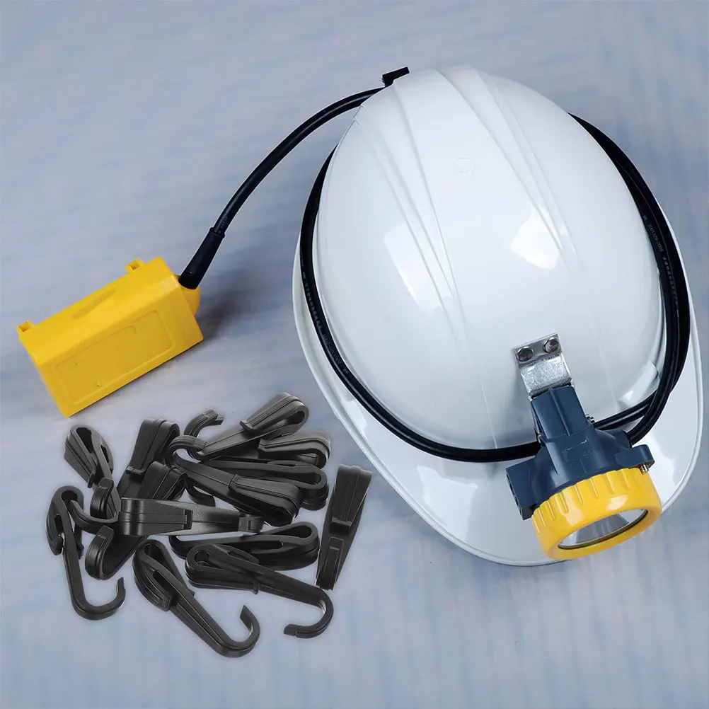 

20 Pcs Headlamp Hook Clips Hooks for Headlights Hard Hat Mounting Plastic Hardhat