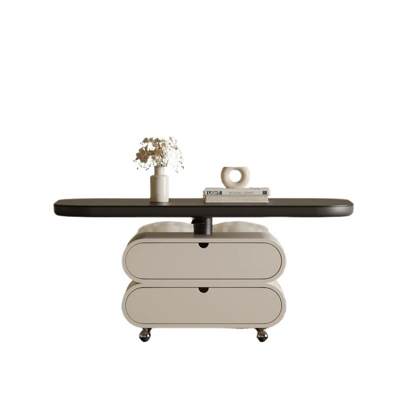 

Wabi Silent Wind Living Room Mobile Coffee Table Light Luxury High-end Sense Rock Slate Lifting Coffee Table Dual-purpose