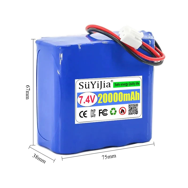 D50B GPS Bait Boat 18650 Lithium Battery Pack 7.4V 20000mAh for Elevator Intercom Video Doorbell Emergency Light Emergency