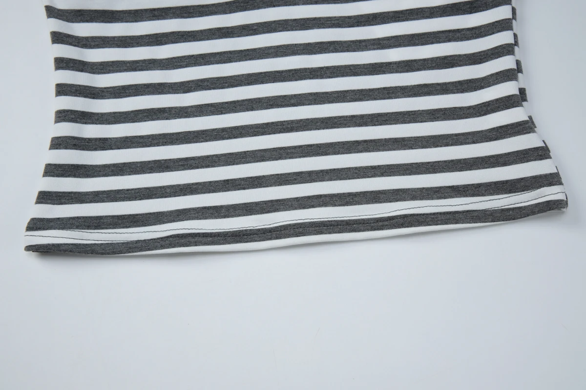 Hugcitar Damenmode, gestreift, bedruckt, V-Ausschnitt, kurze Ärmel, locker, sexy T-Shirt, Sommer, Freizeitkleidung, Streetwear, Party, Club – Detail 7