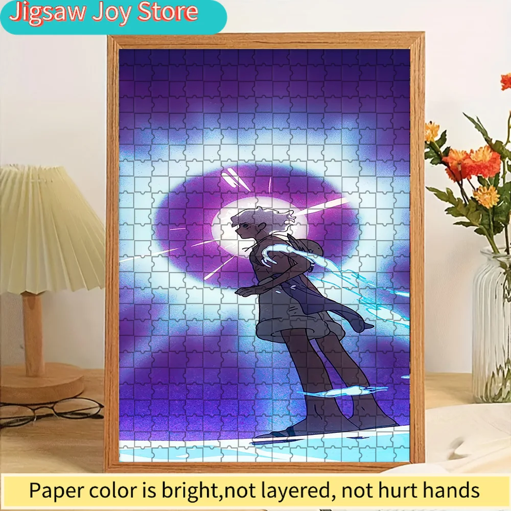 

One Piece Monkey D. Luffy Gear 5 Sun God Nika Silhouette Glowing Purple Sun Background Art Paper Jigsaw Puzzle, Anime Divine For