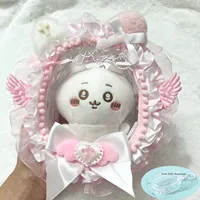 Bolsa de exhibición para muñeca de 10 cm con llavero, decoración de encaje hecha a mano, caja ciega de PVC, estuche de almacenamiento, regalo para muñecas de dibujos animados de Anime
