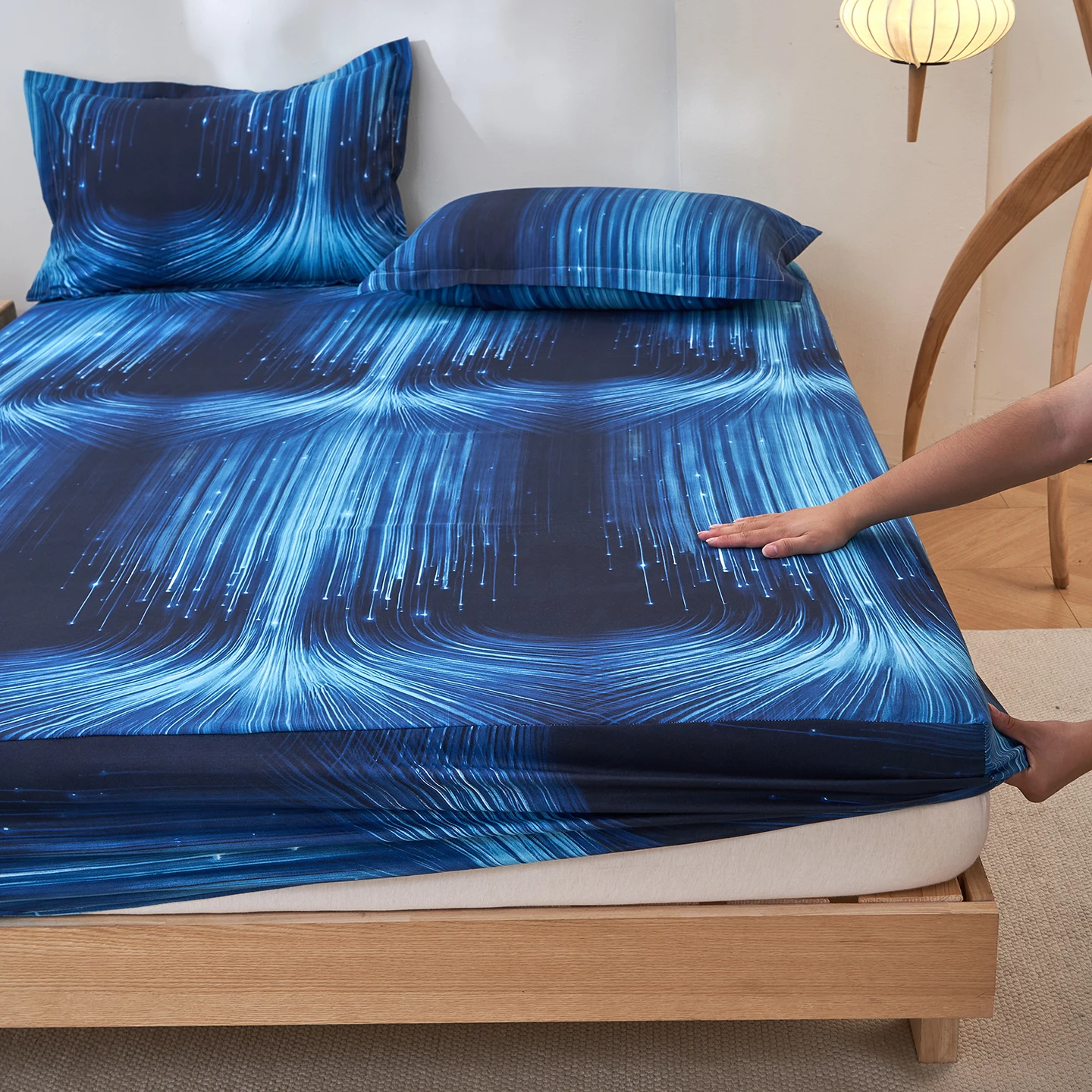 Technology Starry Sky Sheet With Elastic Band Full Size Single Double Bed Sheets Fitted Sheet Cheap Bedding With Free Shipping