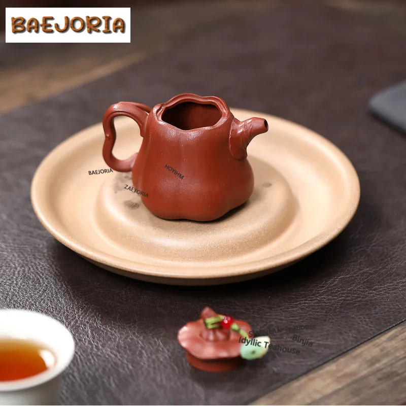 90ml Yixing Purple Clay Teapots Artists Handmade Fingertip Pumpkin Pot Raw Ore Section Mud Kettle With Infuser Zisha Tea Set
