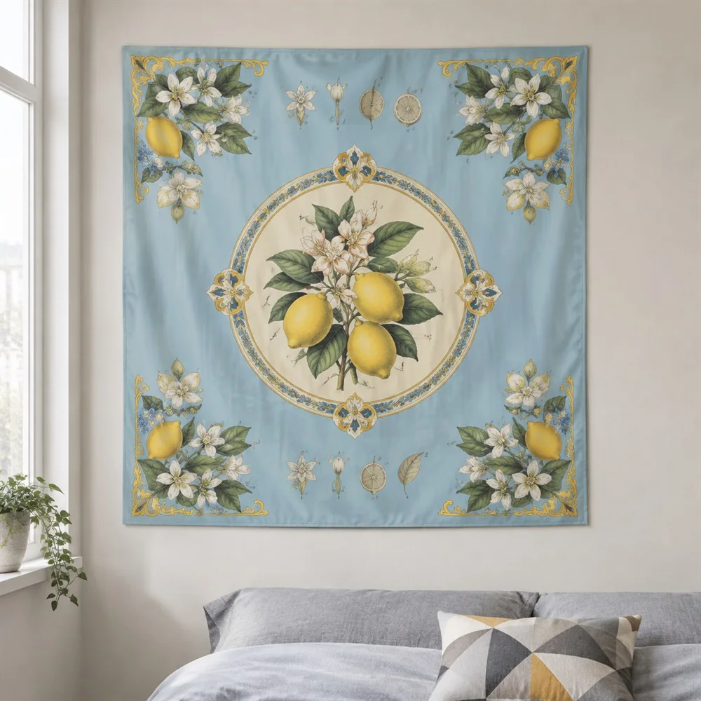 VIKAMA Vintage Botanical Tapestry Wall Hanging, HD Print Washable Wall Art, Botanical Decor for Living Room Bedroom Study
