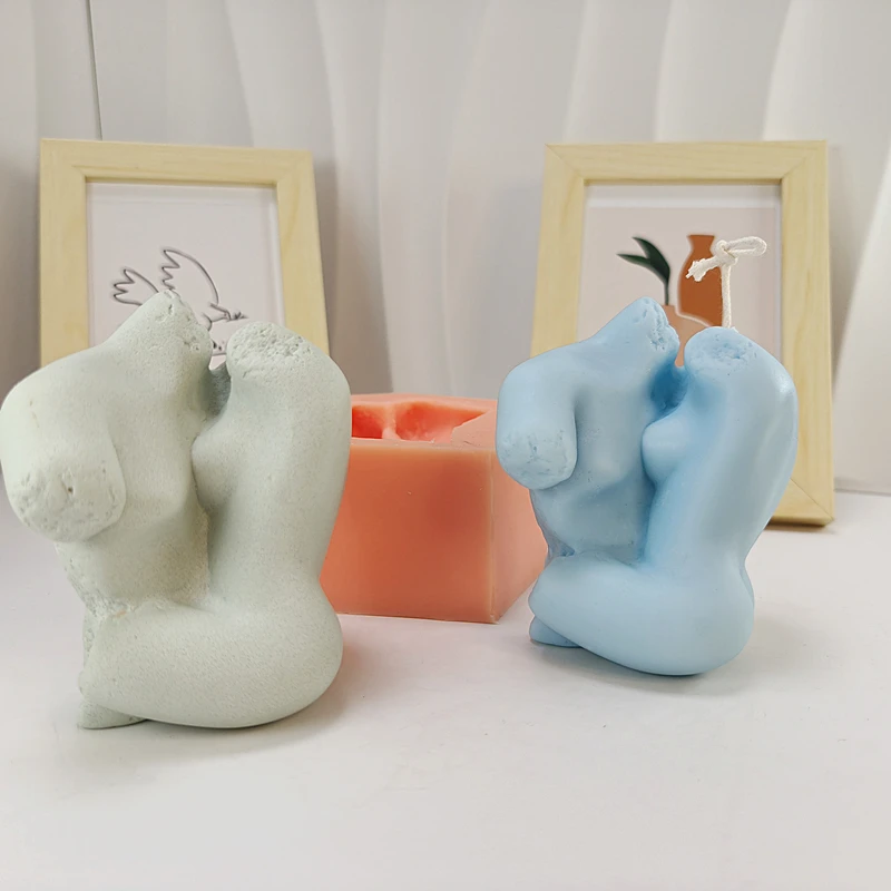 Abstract Hugging Lover Couple  Candle Silicone Mould Human Body Wax Tools Handmade Christmas Gift DIY Mold for Table Decoration