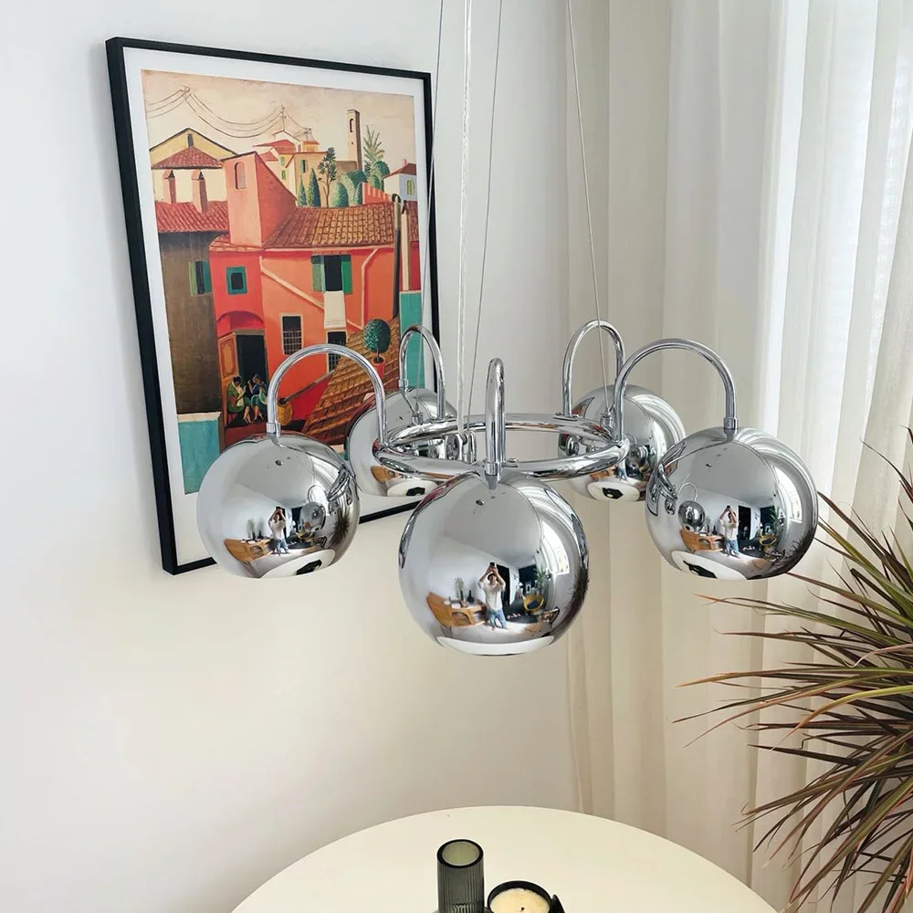 Ontwerper Mordern Chromen Hanglampen Woonkamer Decoratie Ijzeren Verlichting 3/5/7 Hoofden Plafond Kroonluchter Voor Eetkamer Slaapkamer