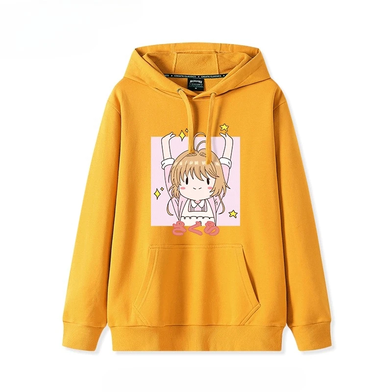Neue Herbst Langarm Pullover Magic Girl Veränderbar Sakura Japanischen Lose Top Paar Outfit Einfache Campus Stil Lose Mantel
