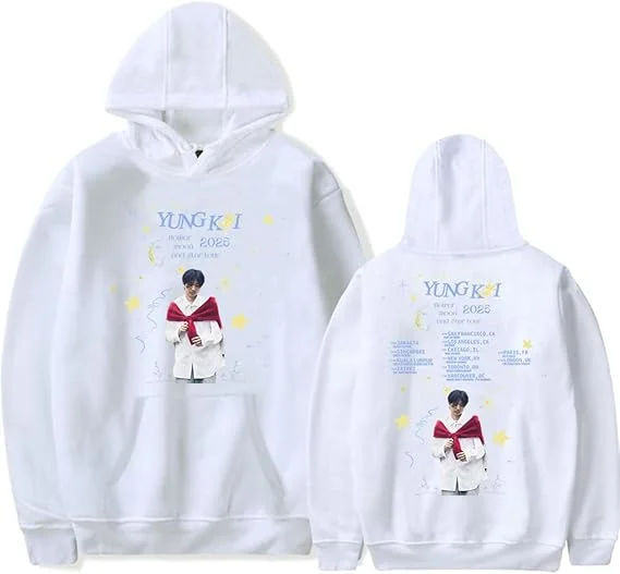 يونغ كاي 2025 زهرة القمر والنجمة جولة ميرش هوديي البلوز الشارع الشهير للجنسين الشتاء والربيع بلوفرات الموضة غير رسمية