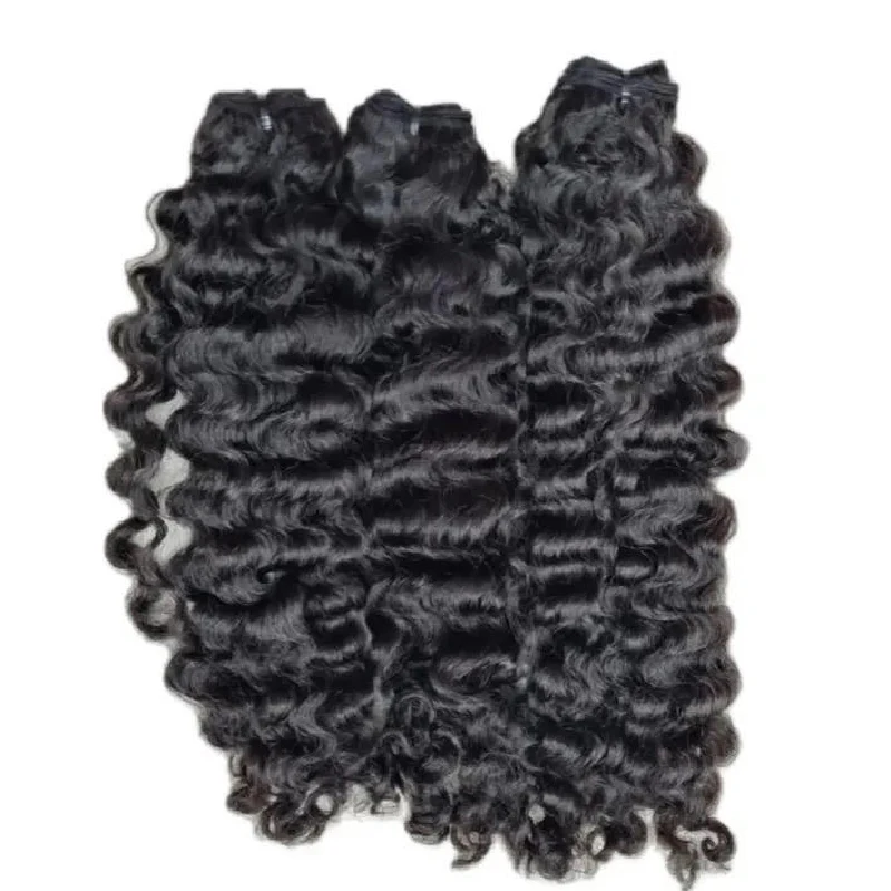 Cru solto encaracolado pacotes de cabelo humano indiano 12a grau cutícula alinhada ondulado extensões de cabelo humano trama grande espiral onda pacote de cabelo
