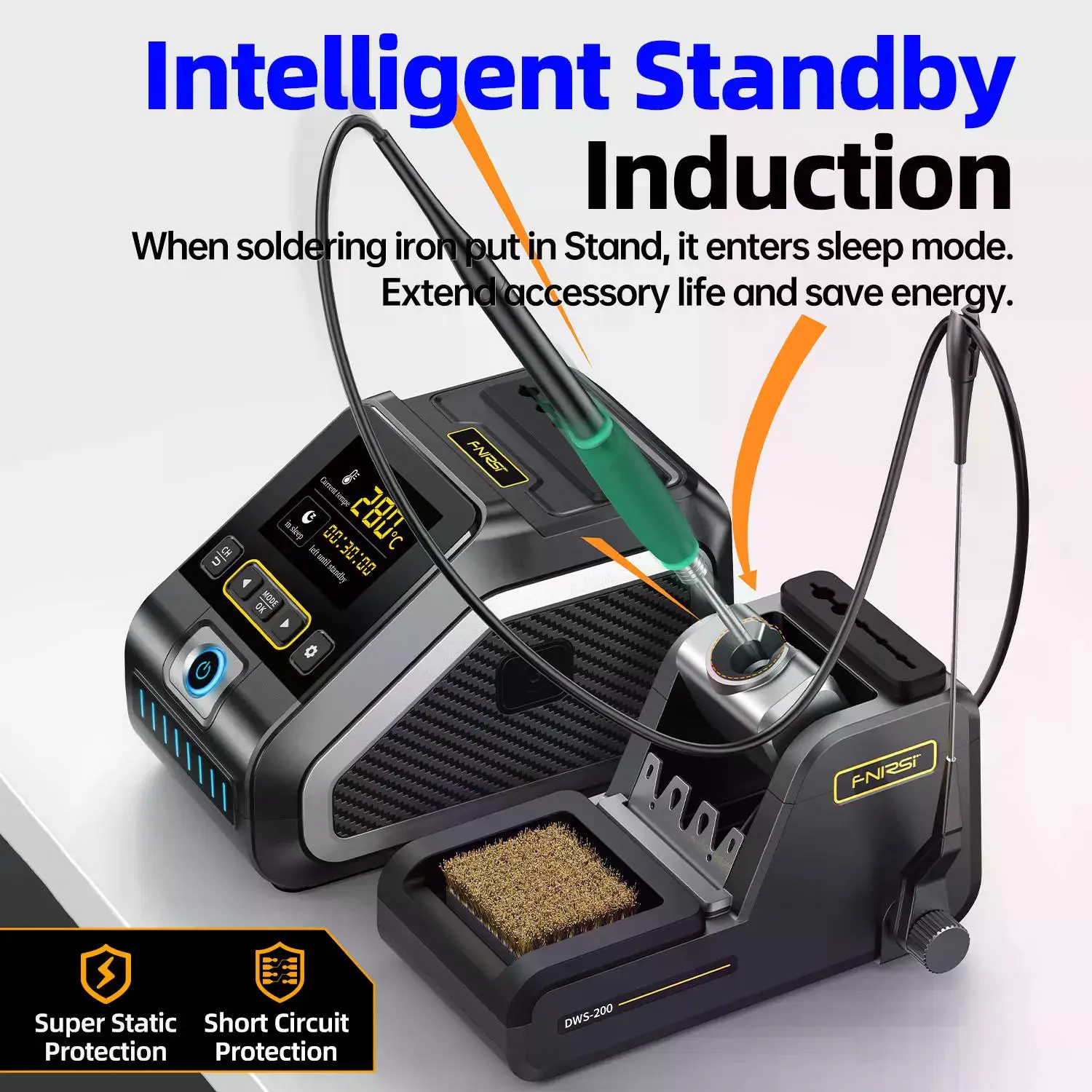 200W Smart Soldering Station TFT HD Rework Soldering Helping Hand F245/F210 Handle Electronic Welding Repair Solder Tools