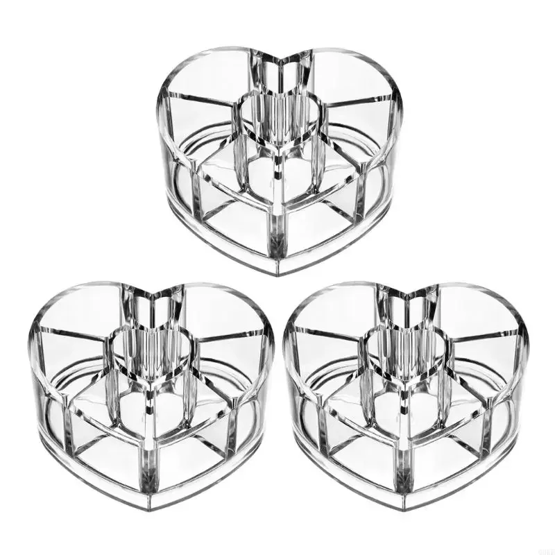 

Stylish Display Case For Lipsticks Nails Polish Makeup Accessories Durable Heart Design Cosmetic Container for Women
