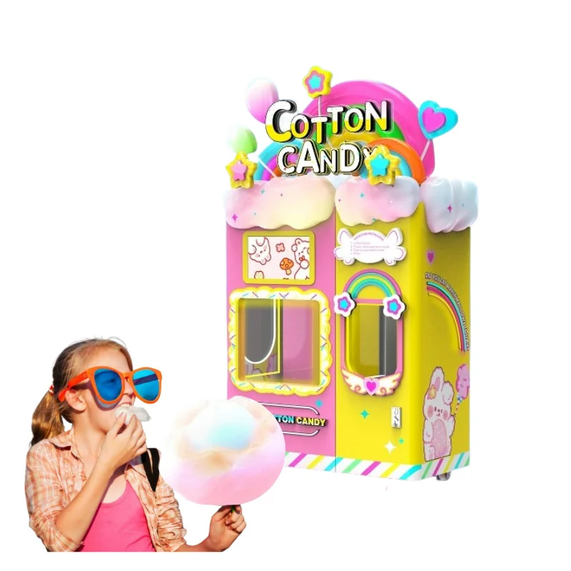 Hot Sales Candy Cotton Vending Machine Cotton Candy Shapes Vending Machine for Sale