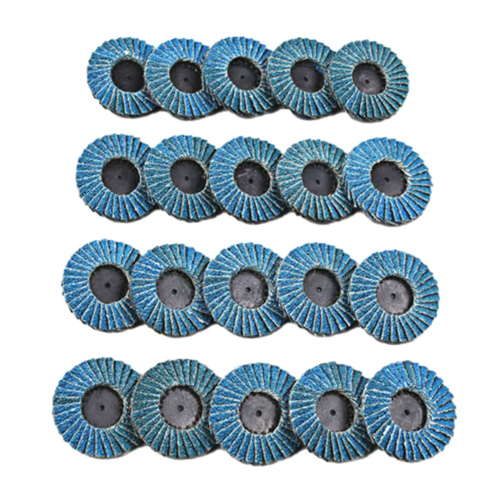 

Welding Preparation Toolset Twenty Pack of Flat Flap Disks Designed for Effective Metal Finishing; Two Inch Diameter; Forty Grit