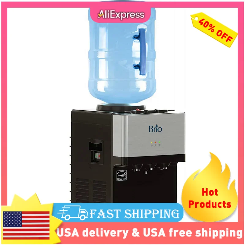 

Limited Edition Top Loading Countertop Water Cooler Dispenser with Hot Cold and Room Temperature Water/Energy Star Approved