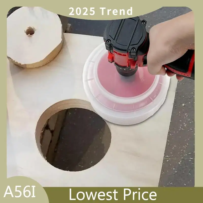 

A56I Top 6Inch Hole Saw With Dust Bowl For Recessed Lights,3/8In Hex Shank Mandrel Drill Dust Bowl For Drywall,Ceiling Drilling