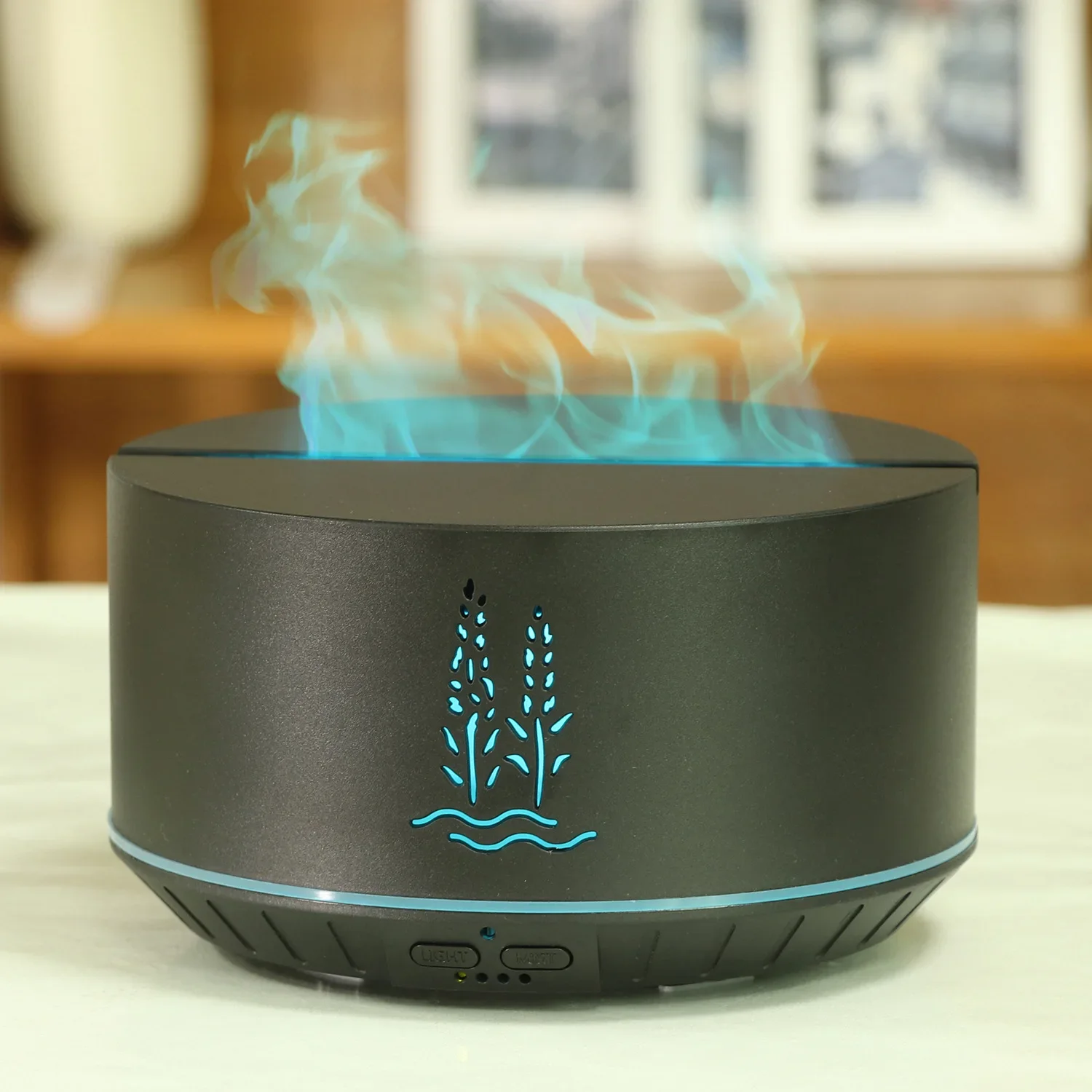 New Flame Humidifier Ultrasonic Air Humidifier Aromatherapy Machine Bedroom Desktop Creative Essential Oil Night Light Fragrance