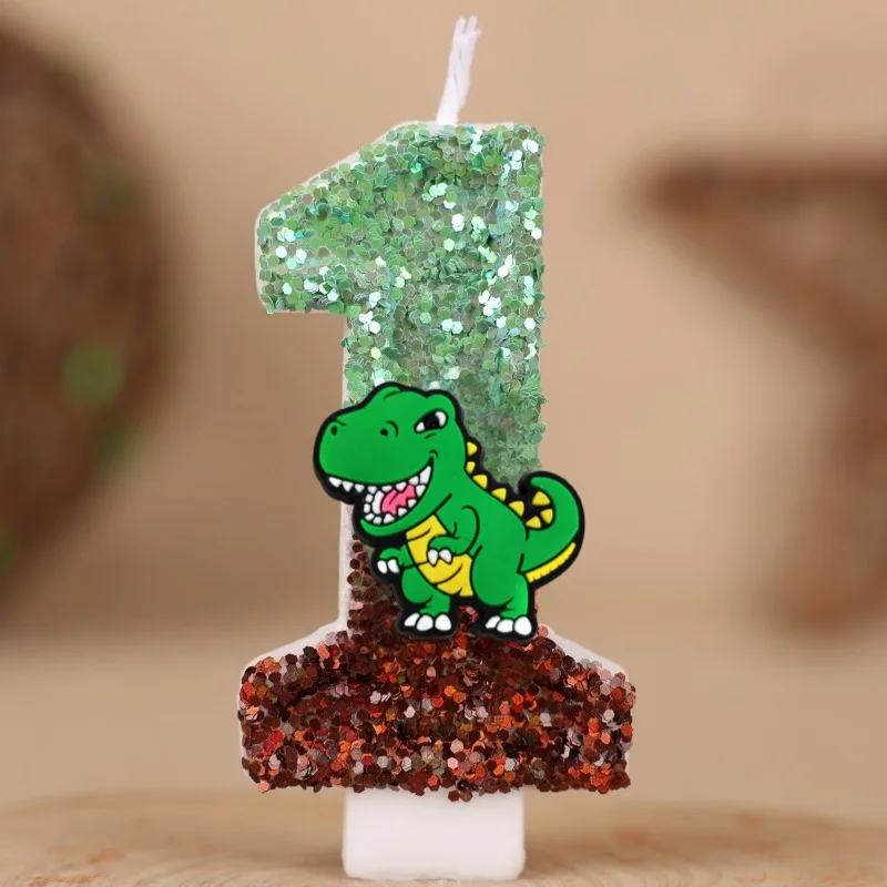0-9 Number Dinosaur Theme Party Birthday Candle Happy Birthday Cake Candle Birthday Baking Anniversary Animal Party Decoration