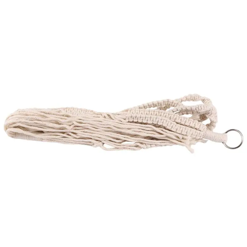 ABJI-Macrame Double Plant Hanger Indoor Outdoor 2 Tier Hanging Planter Cotton Rope 4 Legs 67 Inch