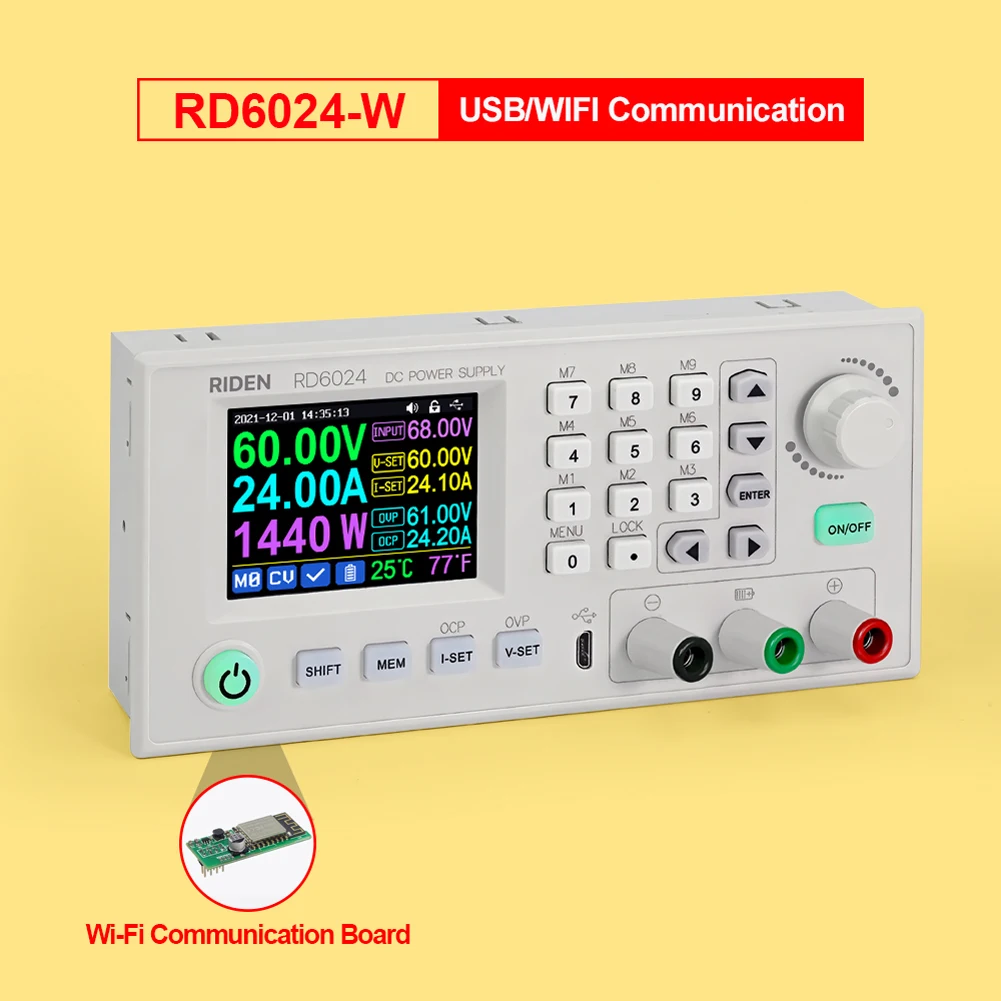 RD6024 DC Voltage Regulator 60V 24A Step Down Voltage Bench Data Storage Power Supply Buck Converter Voltage-stabilizer