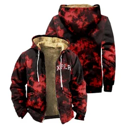 XPLR Shatter Red Tie Dye Sam and Colby Merch Hoodie Long Sleeve Zipper Sweatshirt Stand Collar Coat Women Men Winter Clothes