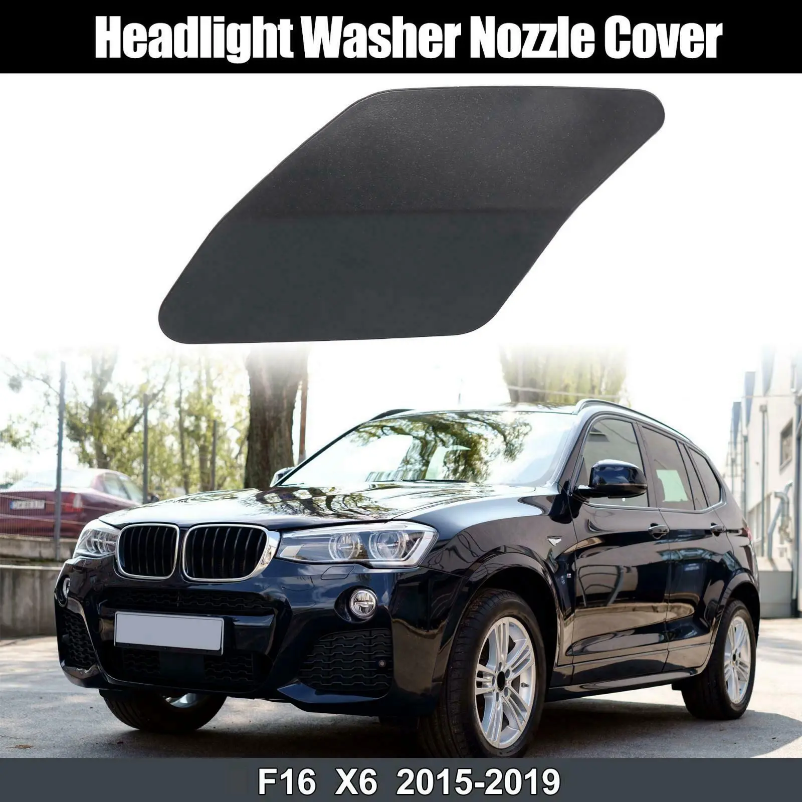 51117422903 Car Front Left Headlight Washer Nozzle Cover for BMW X6 F15 F16 2015-2019