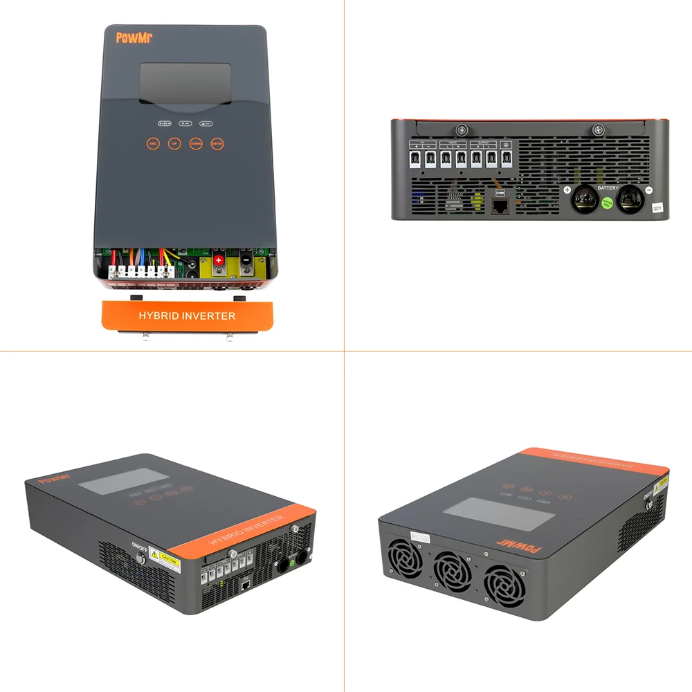 POWMr 4KW 24V Off-Grid Solar Inverter Charger Pure Sine Wave Inverter Built in 140A MPPT Max 5600W PV Wide PV 55 to 350V Li-BMS Comms with LCD Touchscreen Configurable Power Priority for Home RV Inver image 7