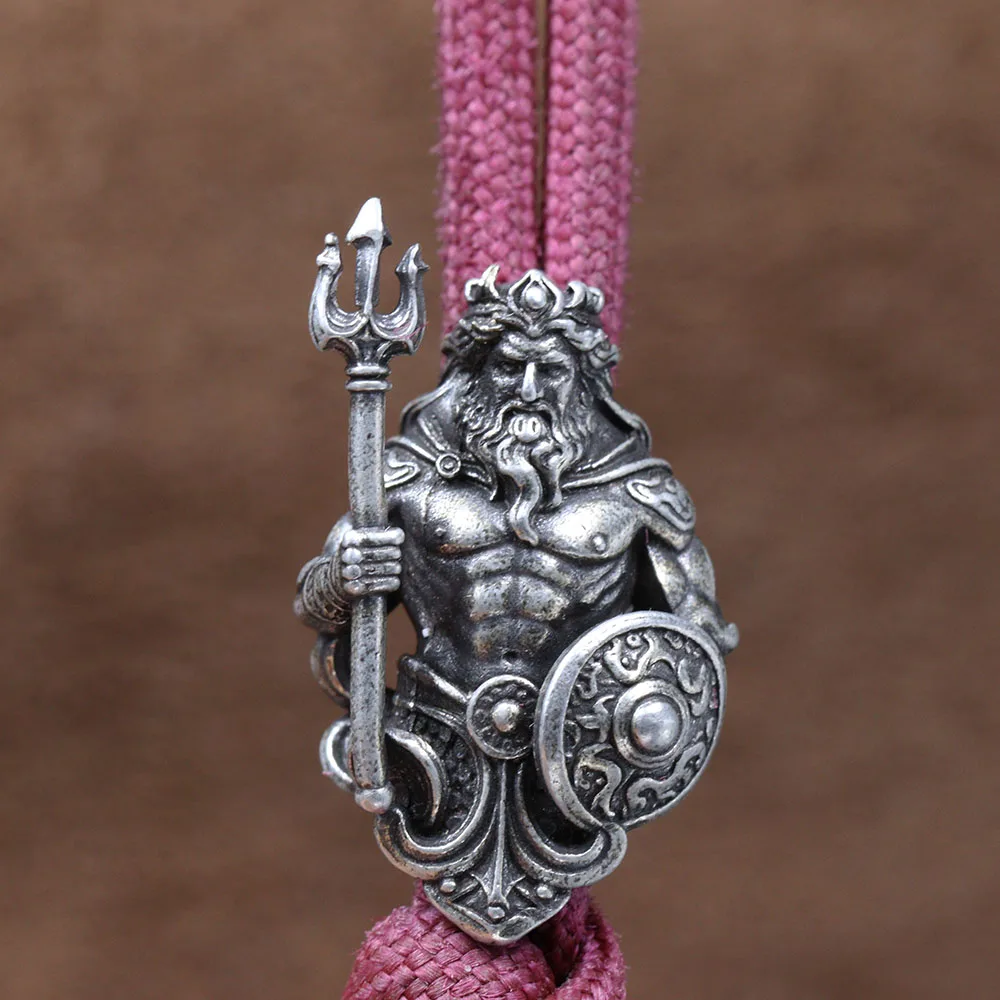 Ancient Greek Sea Emperor Brass Knife Beads EDC DIY Paracord Woven Bracelet Lanyard Pendant Accessories Outdoor Hangings Charms