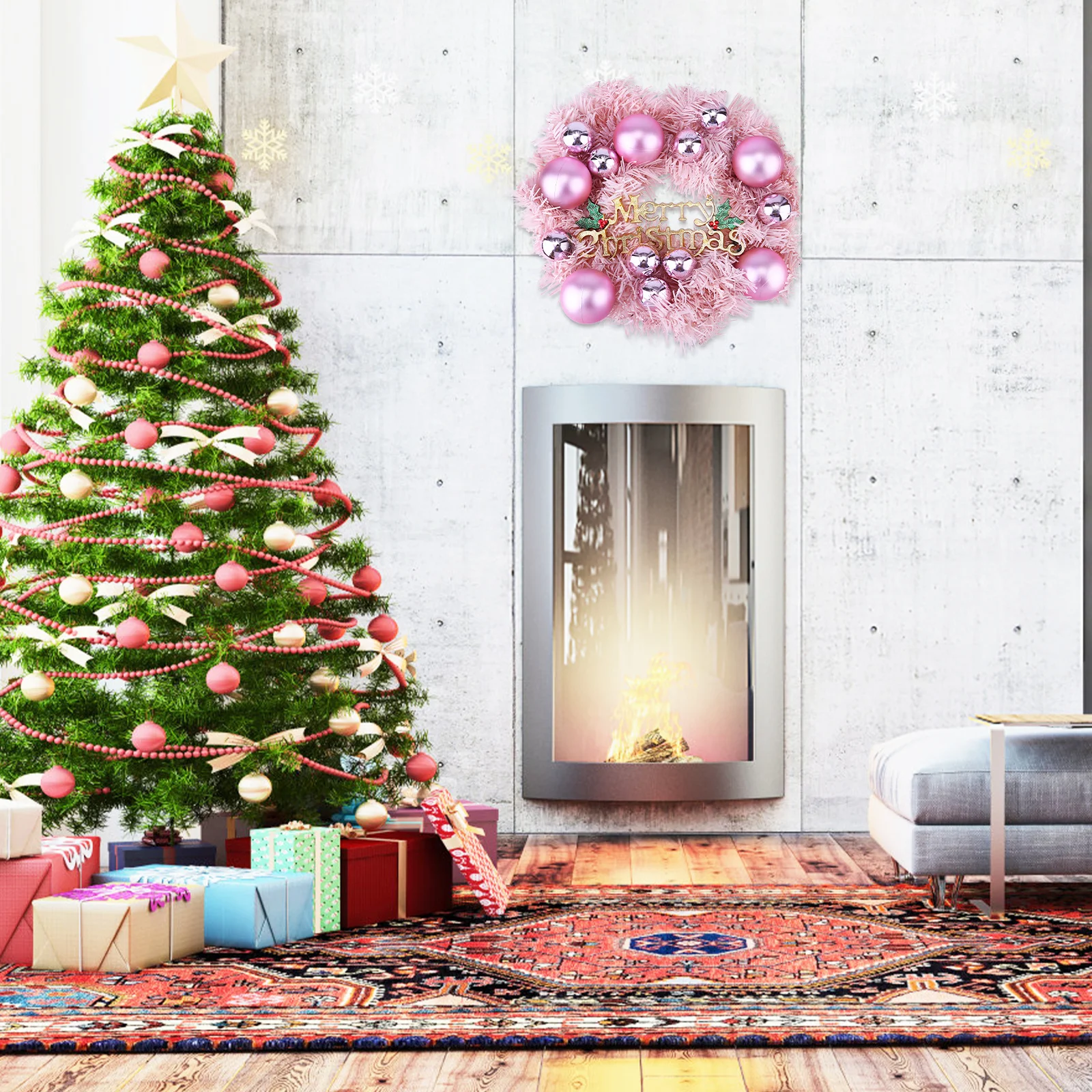 

Simple Decorative Ball Garland Pvc Christmas Octagon Wreath Decoration Ornaments