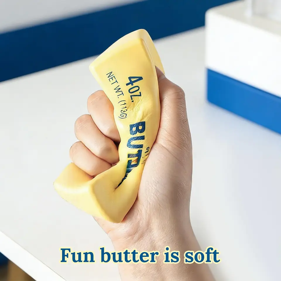 Jouet À Presser en Forme De Cube De Fromage Jouet À Montée Lente Anti-Stress pour Le Soulagement De L'anxiété Et La Décompression Au Bureau À L'école
