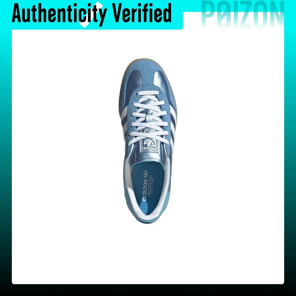 Adidas Originals GAZELLE INDOOR Low top Skateboard Shoes Women's Blue White JS1407 view 4