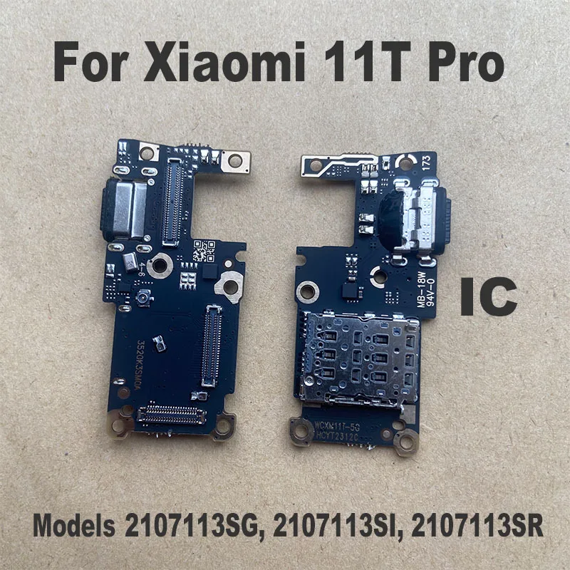 For Xiaomi 11T / 11T PRO Mian Mother Motherboa + USB Charging Dock Port Mic Microphone Connector Board Flex Cable Replacement