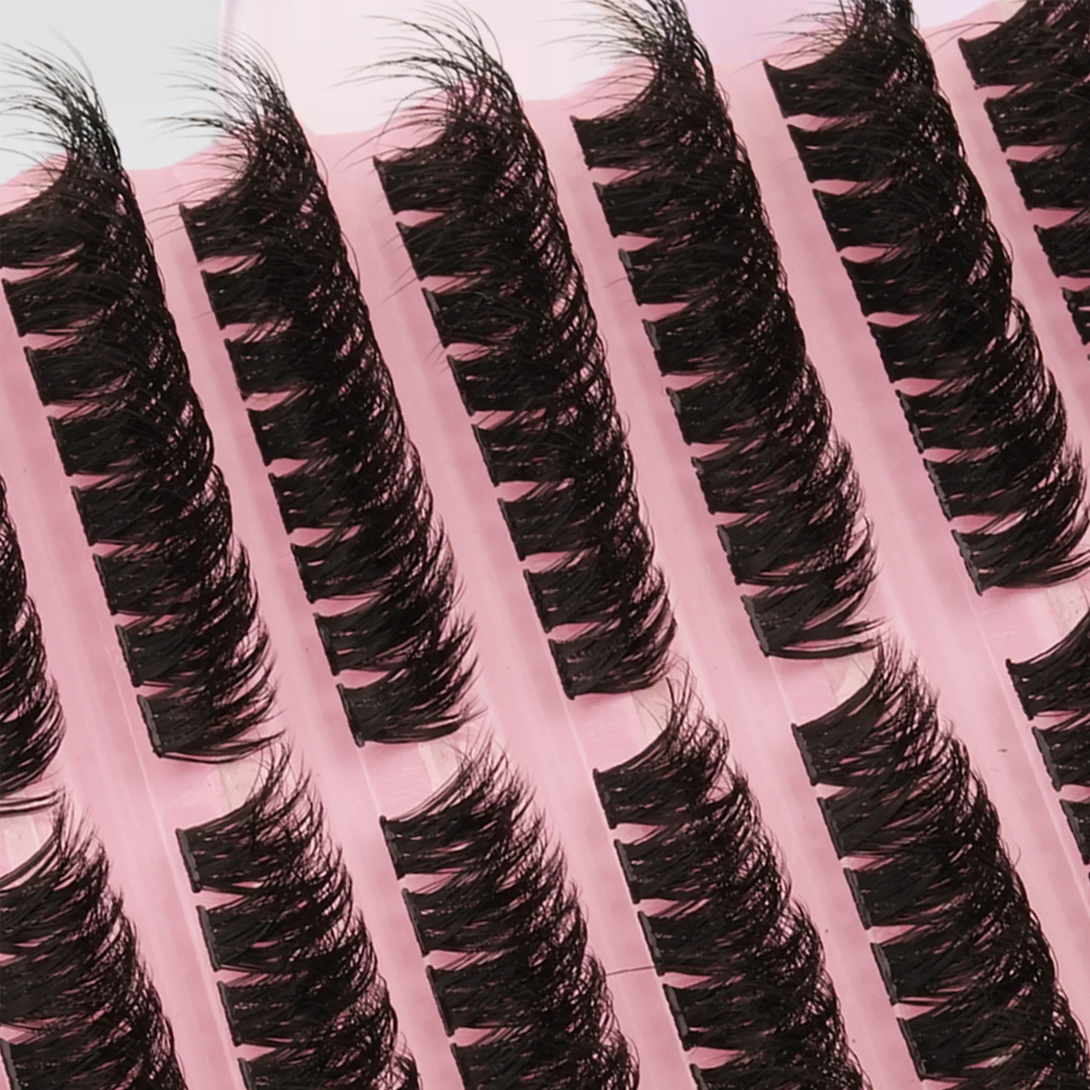 DIY Cluster Individual Faux Mink False Eyelashes 13-16mm Mixed Length Multi-Row Large Pack Reusable Home Makeup for Women