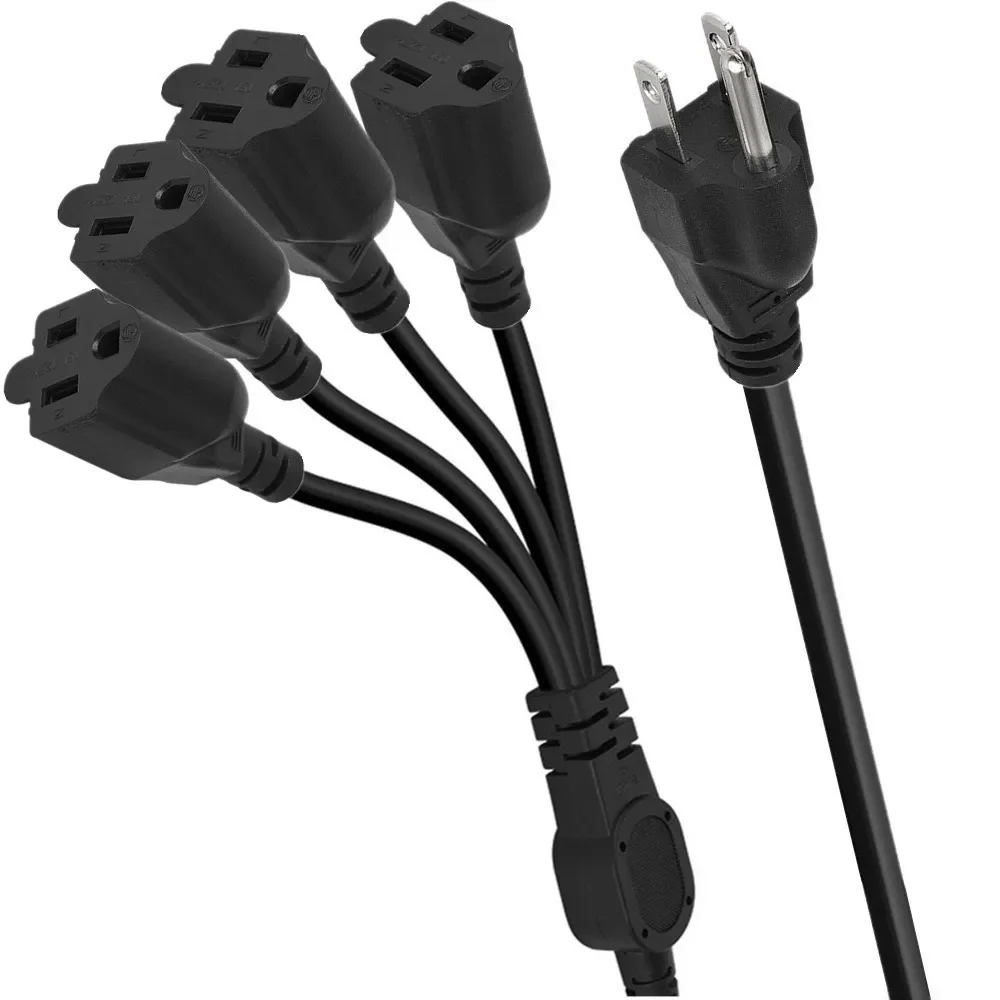 3 Core 1 To 2 3 4 5 Socket Power Cord Split Indoor Outdoor Cable with Socket Power Extension Cable for Computer LED Stage Lights
