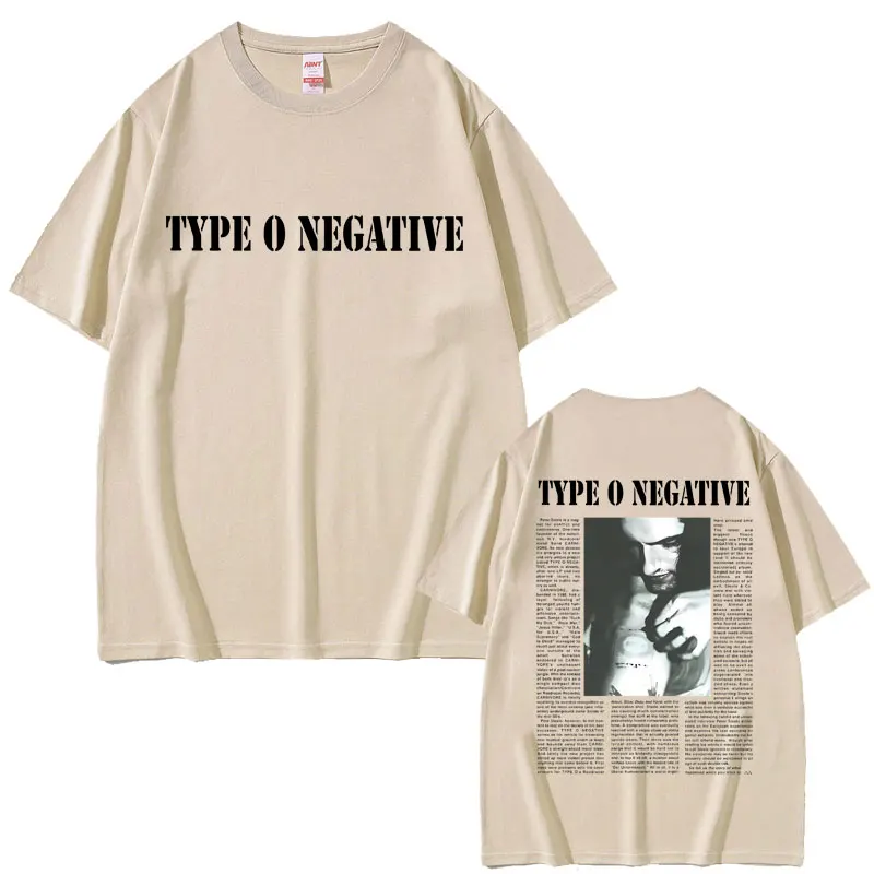 Rock Band Type O Negative Peter Steele T Shirts Men Women Vintage Metal Gothic Tshirt Male Casual Oversized Pure Cotton T-shirts