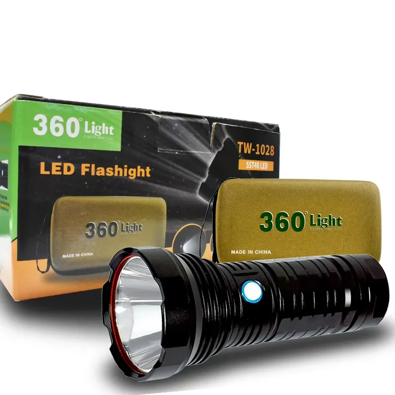 LED Rechargeable Flashlight, Portable Light, Outdoor Emergency Lighting, Black USB