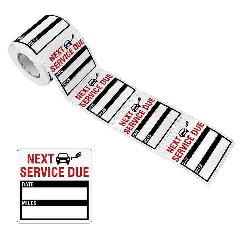 150 Pieces Oil Change Reminder Stickers Next Service Due Labels Low-Tack for Windshield Car Window 2 2 Inch Black Blue