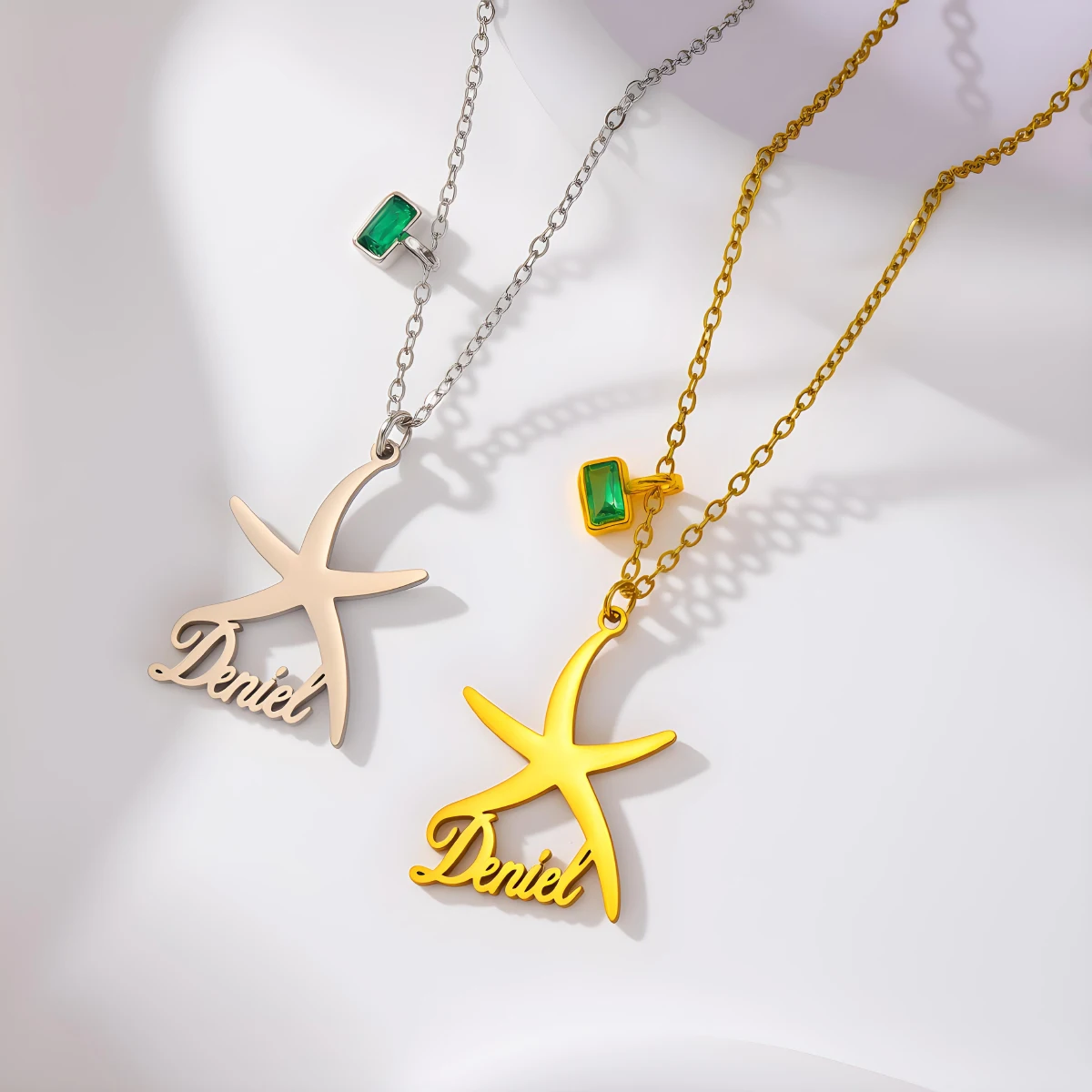 

Todorova Custom Name Starfish Pendant Necklace for Women Ocean Style Stainless Steel Fashion Jewelry Accessories Gift