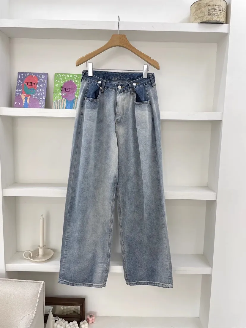 2023 Summer New High Waist Wide Leg Jeans for Women Washed Loose Full length Straight Pants Mujer Fashion Trousers Y4391