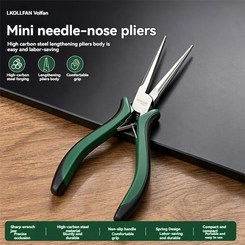 Mini Needle-Tip Pliers Pointed Nozzle Flat-Jaw Pliers Effortless 5-Inch Electronic Handcraft Jewelry Toothless Small Pliers